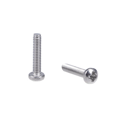 Harfington Uxcell Machine Screws Pan Phillips Cross Head Screw Stainless Steel Fasteners Bolts, 60Pcs