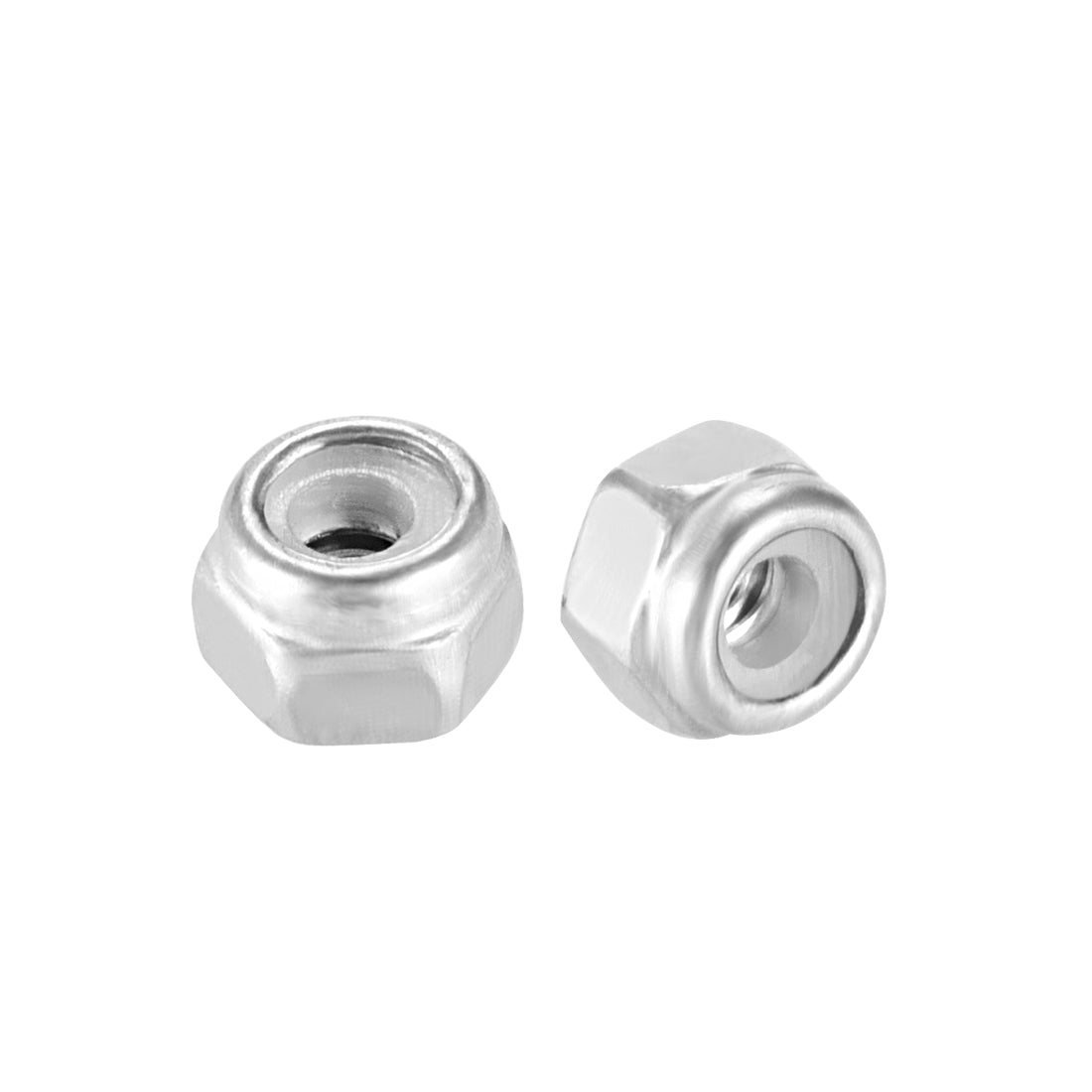 uxcell Uxcell M2x0.4mm Hex Lock Nuts Stainless Steel Nylon Insert Self-Lock Nuts, 20Pcs Silver