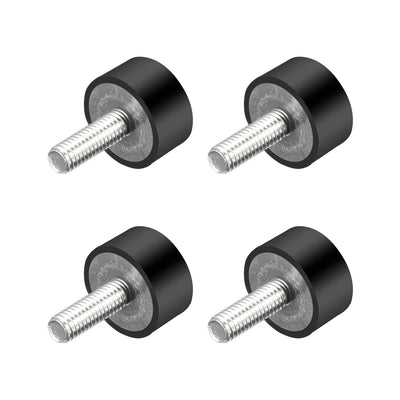 Harfington Uxcell Thread Rubber Mounts,Vibration Isolators,Cylindrical w Studs  4pcs