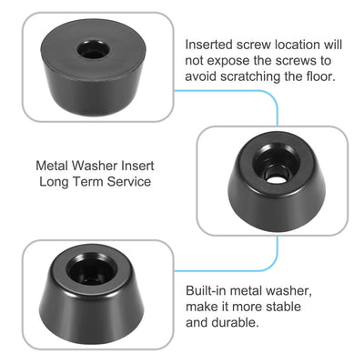 Harfington Uxcell D20 x 17 x H10mm Black Color Rubber Feet Anti Vibration Isolator Absorber Base Foot Pads, 20pcs