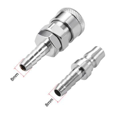 Harfington Uxcell Schnellkupplung Homebrew Stecker 8mm Widerhaken Schnelltrennung Set 4Set