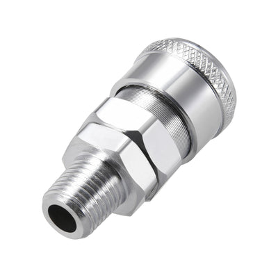 Harfington Uxcell Air Hose Coupler ,Pressure  Accessories 1/4" G Male Nipple to 1/4" Female Socket Quick Connect Coupler Fittings 2pcs