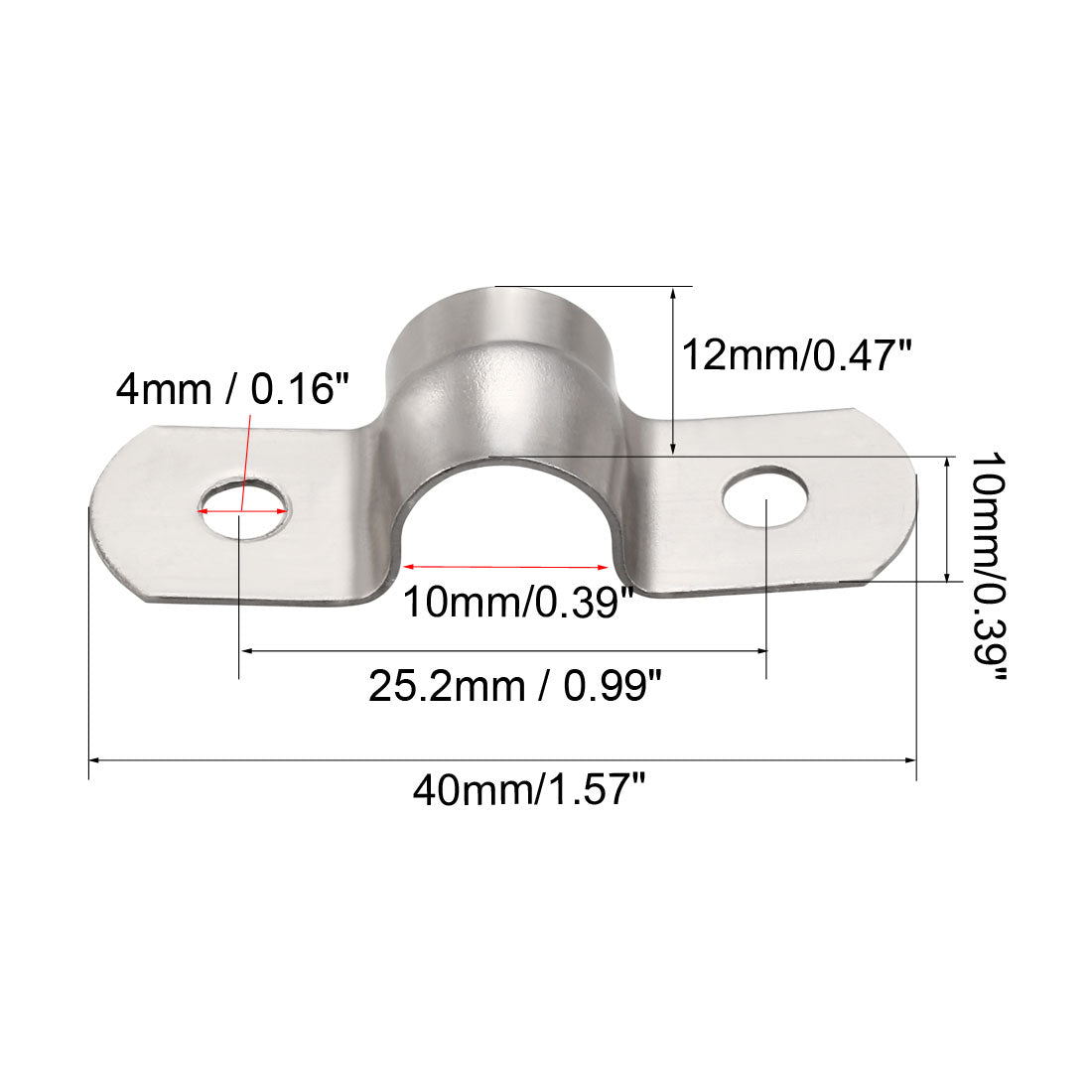 uxcell Uxcell Rigid Pipe Strap, Tube Tension Tube Clip Clamp