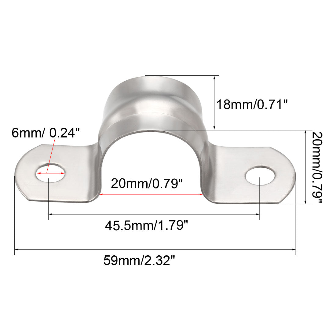 uxcell Uxcell Rigid Pipe Strap Tube 304 Stainless Steel Tension Tube Clip Clamps