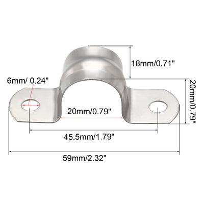 Harfington Uxcell Rigid Pipe Strap Tube 304 Stainless Steel Tension Tube Clip Clamps