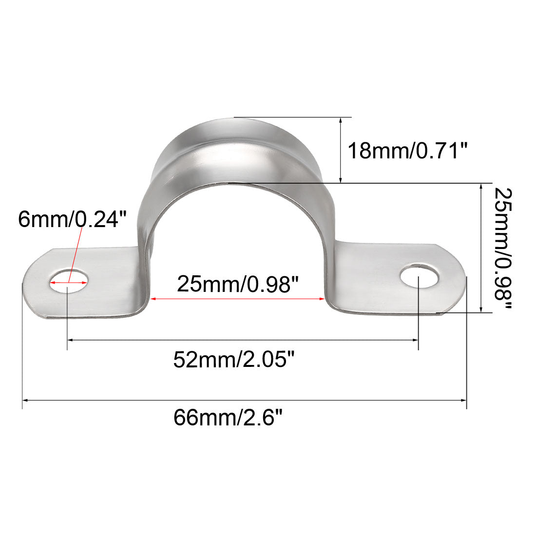 uxcell Uxcell Rigid Pipe Strap, Tube 304 Stainless Steel Tension Tube Clip Clamp