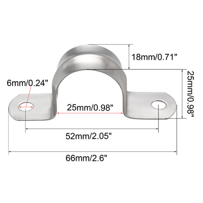 Harfington Uxcell Rigid Pipe Strap, Tube 304 Stainless Steel Tension Tube Clip Clamp