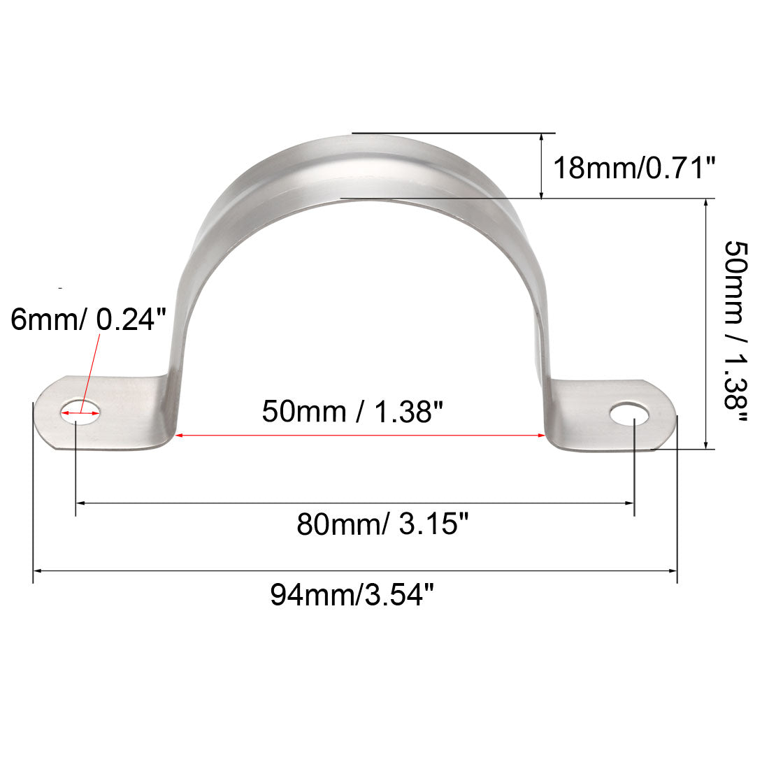 uxcell Uxcell Rigid Pipe Strap Tube 304 Stainless Steel Tension Tube Clip Clamp