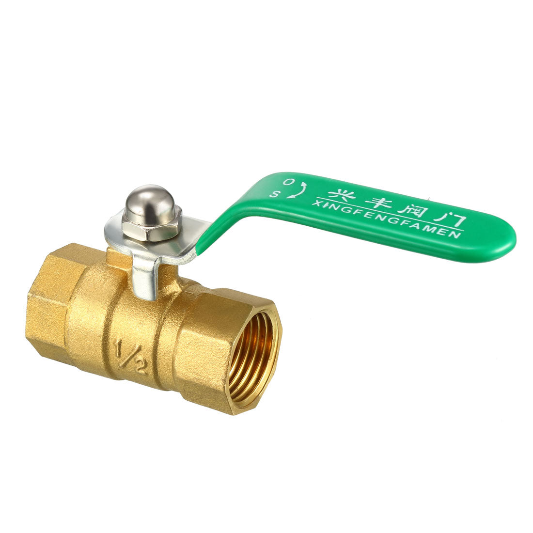 uxcell Uxcell Full Port Brass Ball Valves, 1/2PT Female x Female with Vinyl Handle