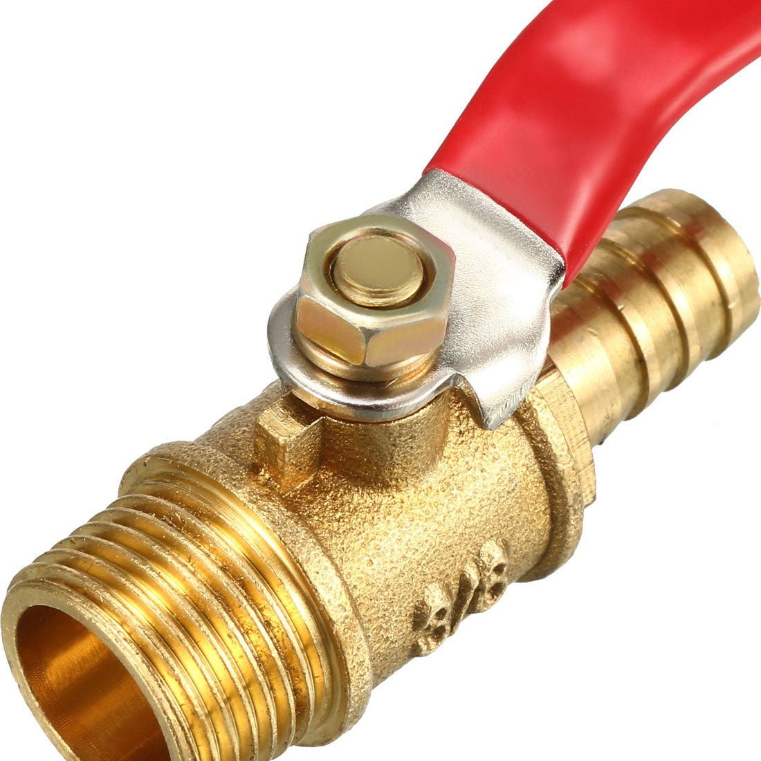 uxcell Uxcell 3/8PT Male Threaded x 10mm Barb Brass Mini Ball Valve, 180 Degree Operation Handle