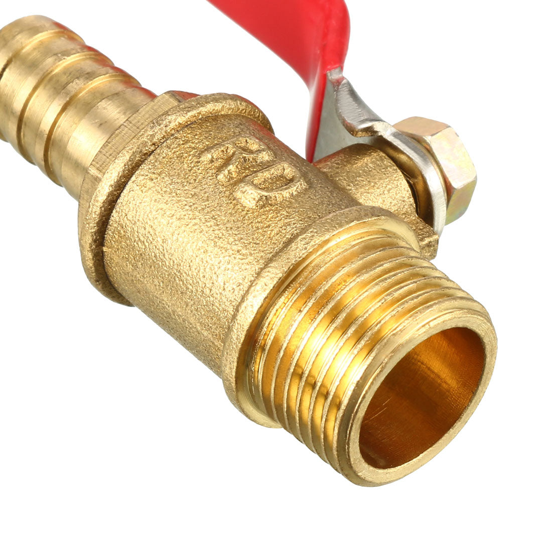 uxcell Uxcell 3/8PT Male Threaded x 10mm Barb Brass Mini Ball Valve, 180 Degree Operation Handle