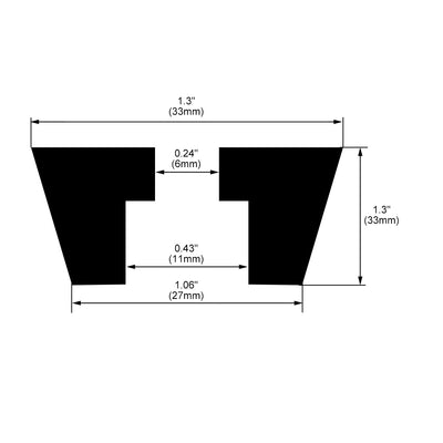 Harfington Uxcell Rubber Feet Bumpers Pads D33x27xH33mm Black 4pcs