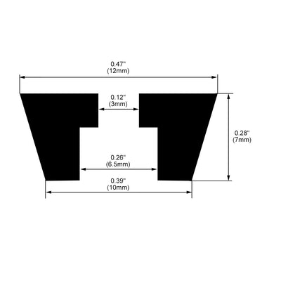 Harfington Uxcell Rubber Feet Bumpers Pads D12x10xH7mm Black 4pcs