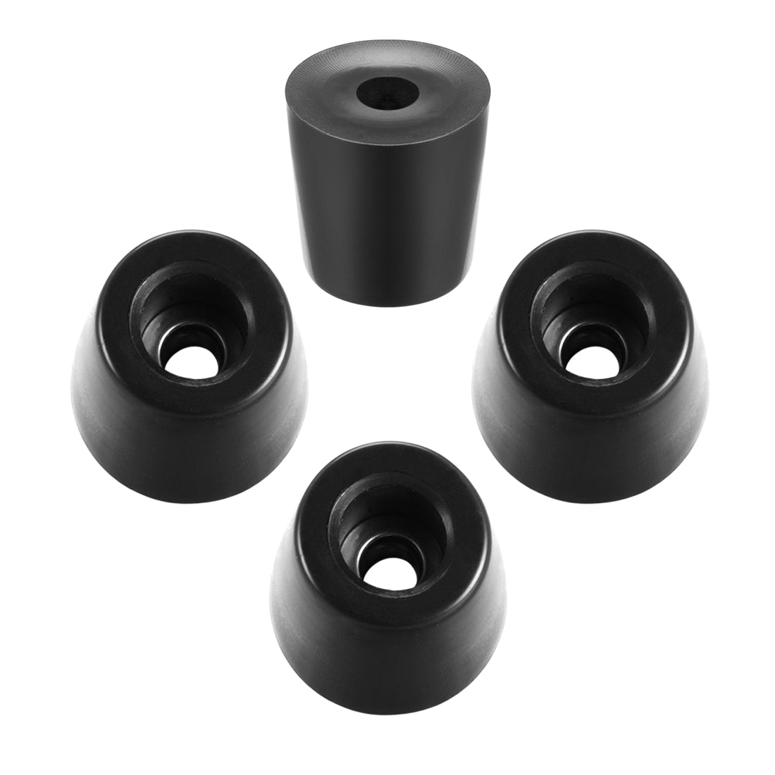 uxcell Uxcell Rubber Feet Bumpers Pads D20x16xH20mm Black 4pcs