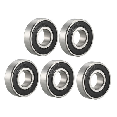 Harfington Uxcell Deep Groove Ball Bearing Double Sealed Chrome Steel P0 Z1 Metric Bearings