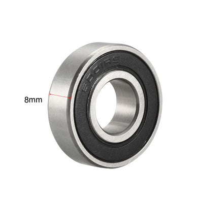 Harfington Uxcell Deep Groove Ball Bearings Metric Double Sealed Chrome Steel ABEC1 Z1 Level