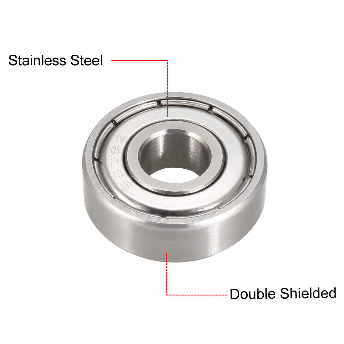 uxcell Uxcell S608ZZ Stainless Steel Ball Bearing 8x22x7mm Double Shielded 608Z Bearings