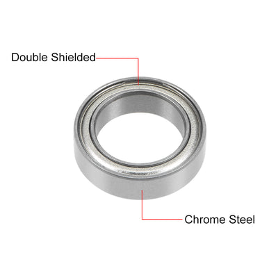 Harfington Uxcell Deep Groove Ball Bearings Thin Section Double Shield Chrome Steel