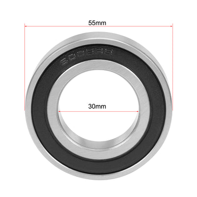 Harfington Uxcell Deep Groove Ball Bearing Double Sealed Chrome Steel Bearings