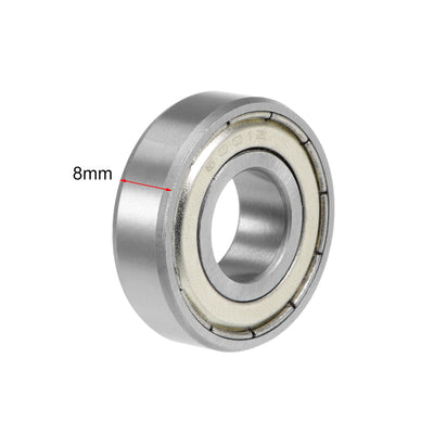 Harfington Uxcell Deep Groove Ball Bearing Metric Double Shield Chrome Steel ABEC1 Z1