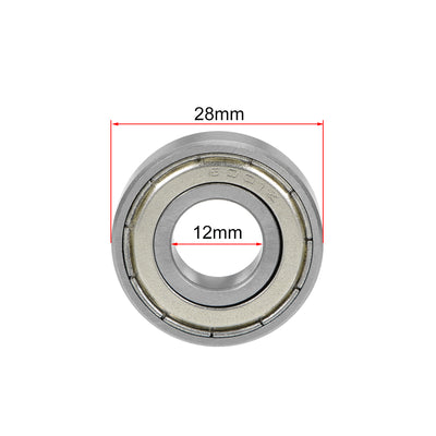 Harfington Uxcell Deep Groove Ball Bearing Metric Double Shield Chrome Steel ABEC1 Z1