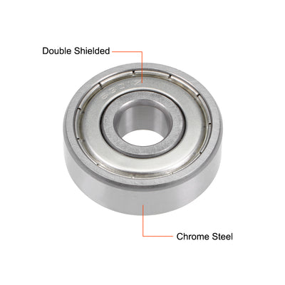 Harfington Uxcell Deep Groove Ball Bearings Metric Double Shield Chrome Steel ABEC1 Z1