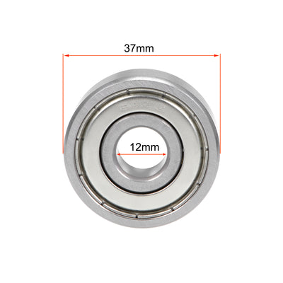 Harfington Uxcell Deep Groove Ball Bearings Metric Double Shield Chrome Steel ABEC1 Z1