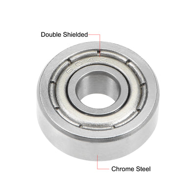 Harfington Uxcell Deep Groove Ball Bearings Metric Double Shielded Chrome Steel P0 Z1 Level