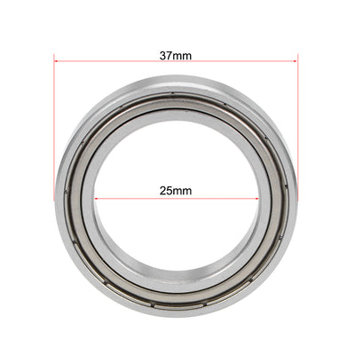 Harfington Uxcell 6805ZZ Deep Groove Ball Bearing 25x37x7mm Double Shielded Chrome Steel Bearings