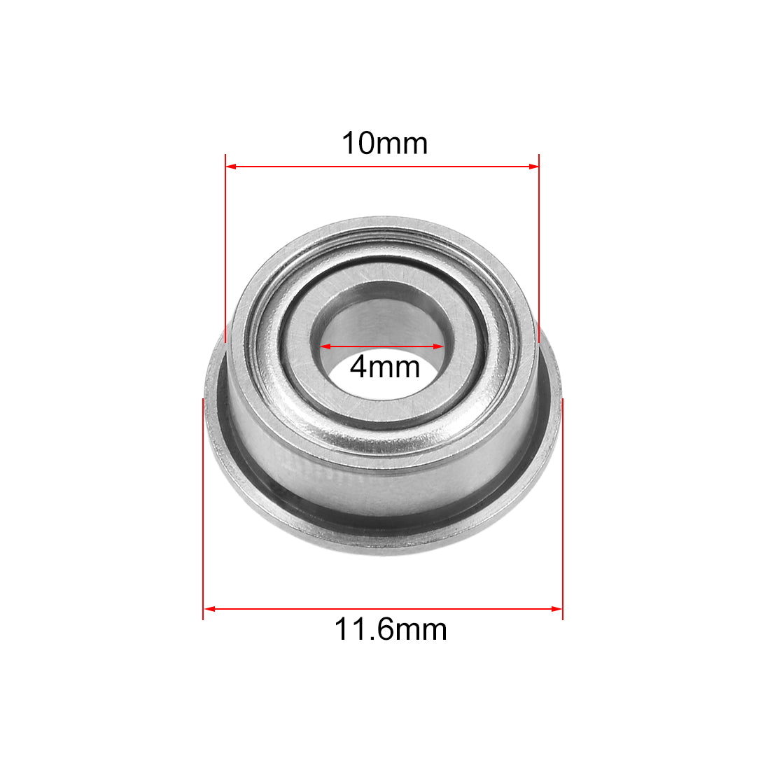 uxcell Uxcell Miniature Flange Deep Groove Ball Bearings Double Shielded Chrome Steel