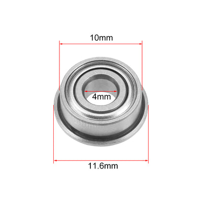 Harfington Uxcell Miniature Flange Deep Groove Ball Bearings Double Shielded Chrome Steel