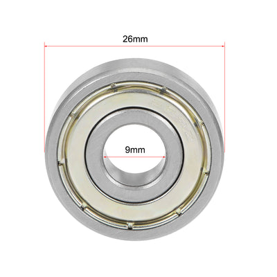 Harfington Uxcell Deep Groove Ball Bearing Metric Double Shielded Chrome Steel ABEC1 Z1 Level