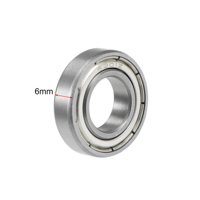 Harfington Uxcell Deep Groove Ball Bearing Double Shielded Chrome Metric Bearings P0 Z1