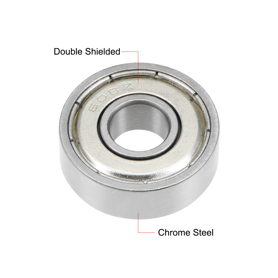 uxcell Uxcell 608ZZ Deep Groove Ball Bearing 8x22x7mm Double Shielded Chrome Bearings 10pcs