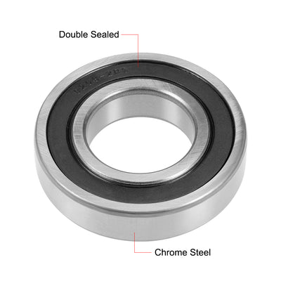 Harfington Uxcell Deep Groove Ball Bearings Metric Double Sealed Chrome Steel