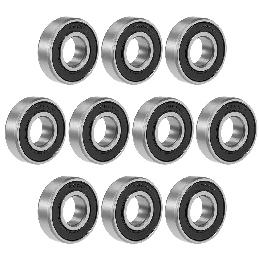 uxcell Uxcell 6001-2RS Deep Groove Ball Bearing 12x28x8mm Double Sealed GCr15 Bearings 10pcs