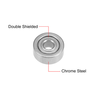 Harfington Uxcell Deep Groove Ball Bearings Metric Double Shielded Chrome Steel Roller ABEC1 Z1