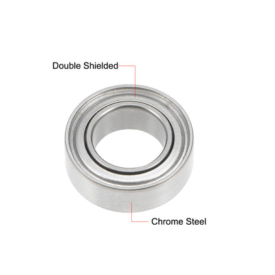 Harfington Uxcell Deep Groove Ball Bearings Metric Double Shielded Chrome Steel P0 Z1 Bearings