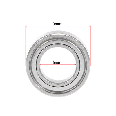 Harfington Uxcell Deep Groove Ball Bearings Metric Double Shielded Chrome Steel P0 Z1 Bearings