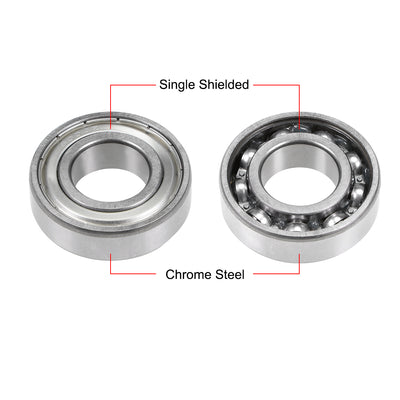 Harfington Uxcell 6004Z Deep Groove Ball Bearing 20x42x12mm Single Shielded Chrome Steel Bearings