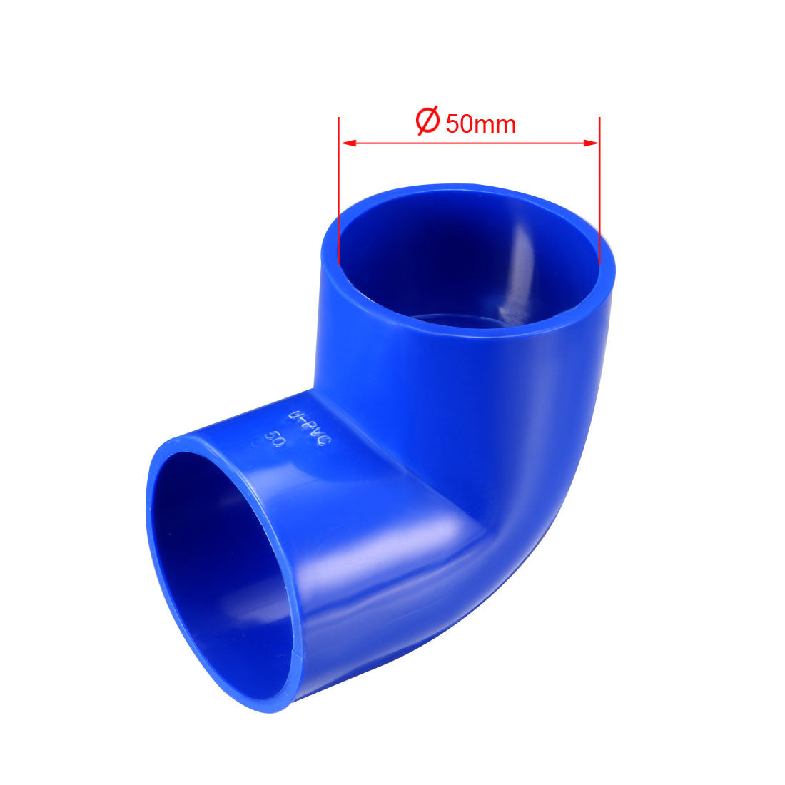 uxcell Uxcell 50mm Slip 90 Degree PVC Pipe Fitting Elbow Coupling Adapter Blue 2 Pcs