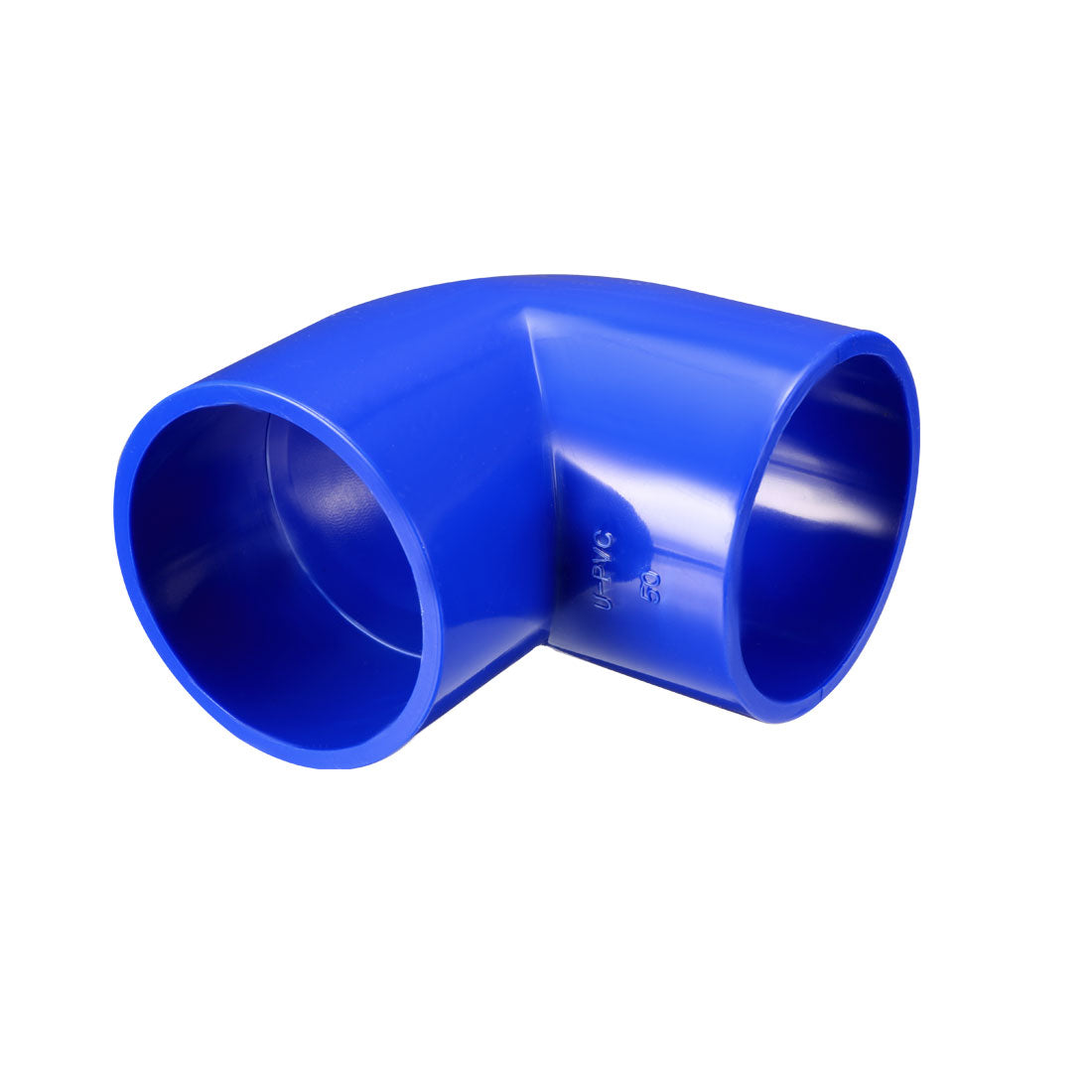 uxcell Uxcell 50mm Slip 90 Degree PVC Pipe Fitting Elbow Coupling Adapter Blue 2 Pcs