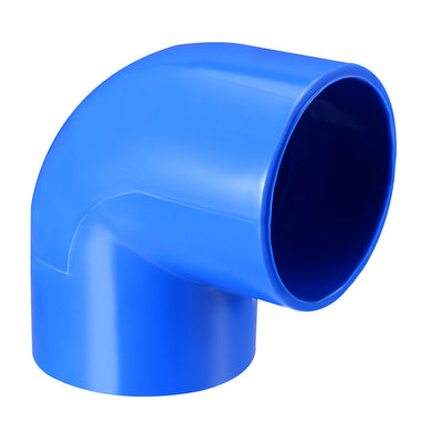 Harfington Uxcell 63mm Slip 90 Degree PVC Pipe Fitting Elbow Coupling Adapter Blue