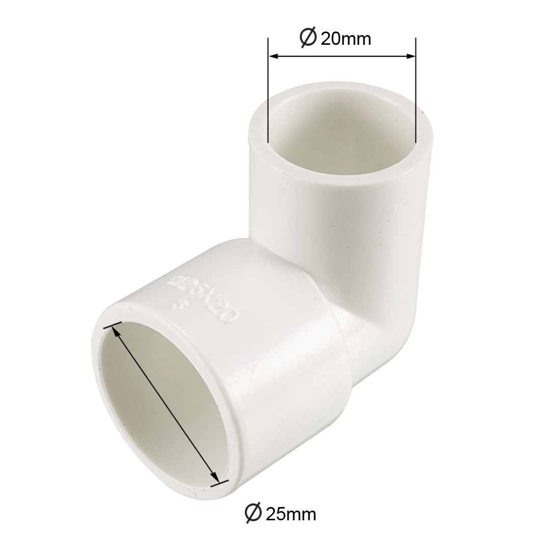 uxcell Uxcell 25mm Slip x 20mm Slip 90 Degree PVC Pipe Fitting Elbow Connector 5 Pcs