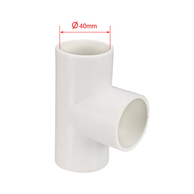 Harfington Uxcell 40mm Slip Tee PVC Pipe Fitting T Shaped Coupling Connector