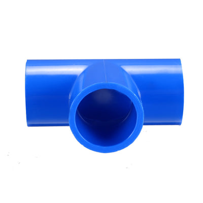 Harfington Uxcell 20mm Slip Tee PVC Pipe Fitting T-Shaped Coupling Connector Blue 10 Pcs