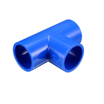 Harfington Uxcell 20mm Slip Tee PVC Pipe Fitting T-Shaped Coupling Connector Blue 10 Pcs