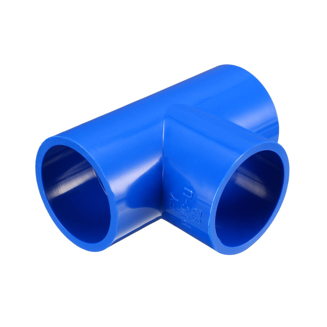 uxcell Uxcell 32mm Slip Tee PVC Pipe Fitting T-Shaped Coupling Connector Blue 5 Pcs