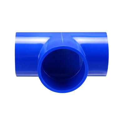 Harfington Uxcell 50mm Slip Tee PVC Pipe Fitting T-Shaped Coupling Connector Blue