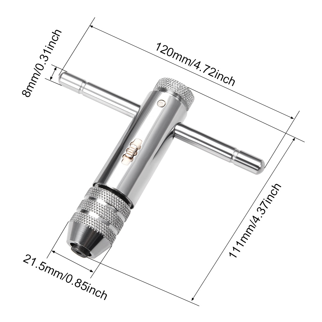 Harfington T-Handle Tap Wrench Handle Adjustable Ratcheting Wrench Holder Straight Tapping Wrench